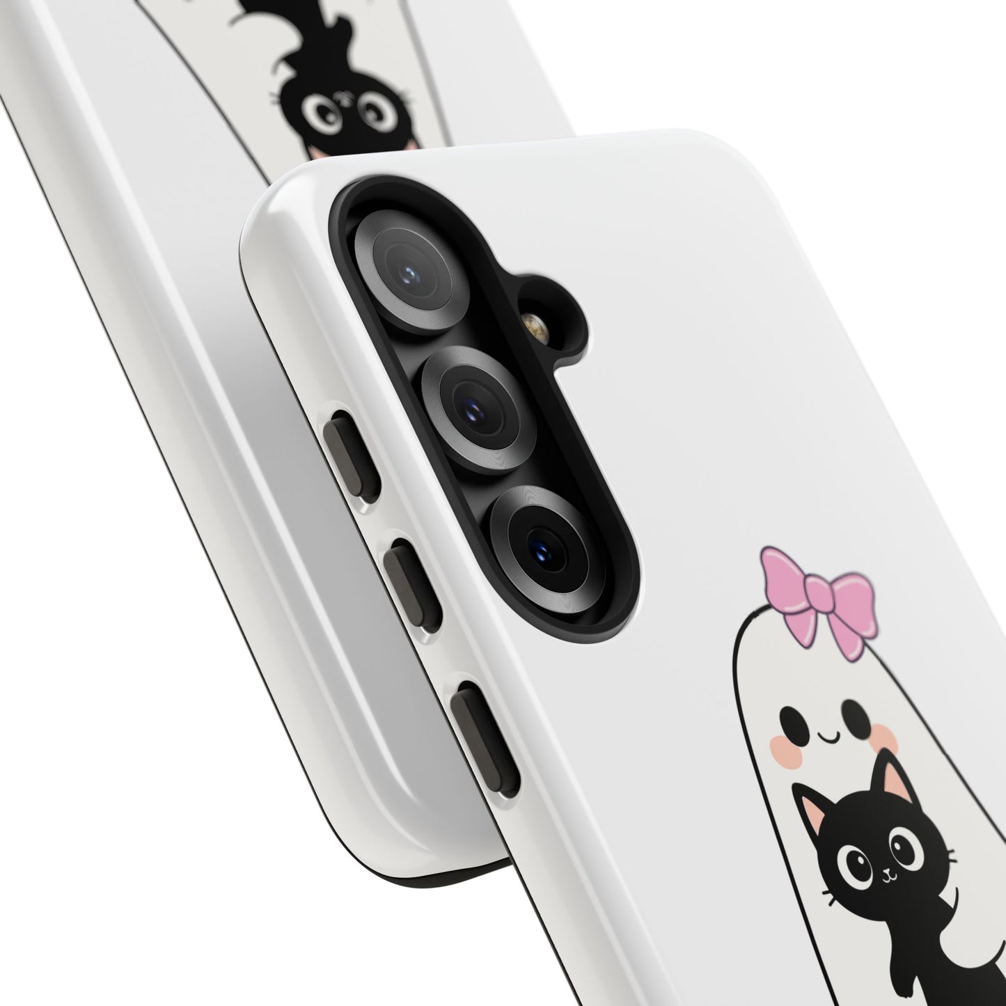 Pink Boo Bow Ghost with Cat Phone Case