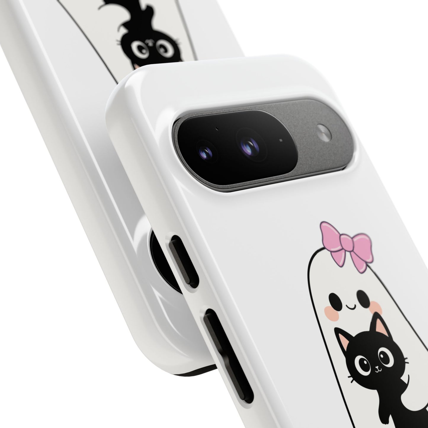 Pink Boo Bow Ghost with Cat Phone Case